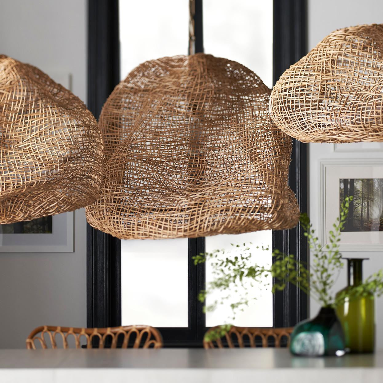 Palecek Andorra Pendant, 1-Light, Medium, Natural, 32.5"W (2723-79 3706TP10)