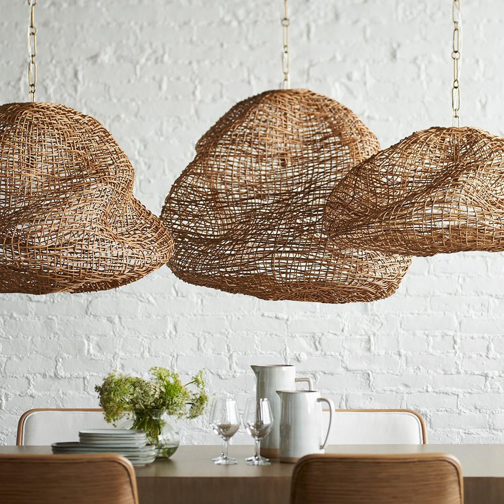 Palecek Andorra Pendant, 1-Light, Medium, Natural, 32.5"W (2723-79 3706TP10)