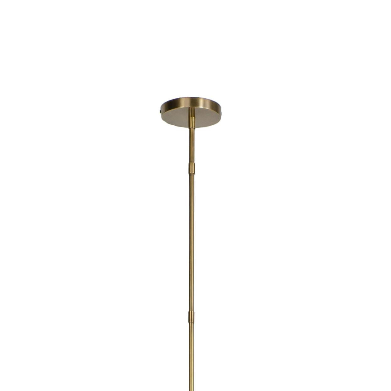 Palecek Bronson Pendant, Wide, 1-Light, Antique Brass , Clear Rippled Glass Shade, 12"W (2069-79 3706TM4A)