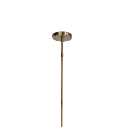 Palecek Bronson Pendant, Wide, 1-Light, Antique Brass , Clear Rippled Glass Shade, 12"W (2069-79 3706TM4A)