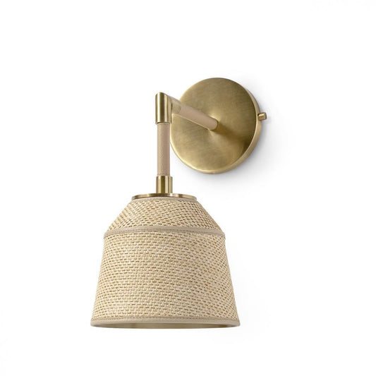 Palecek Capistrano Sconce Natural Brass, Raffia