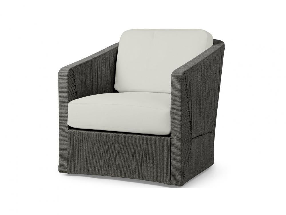 Palecek Carmine Outdoor Swivel Coal Lounge Chair, Grade  Coal
