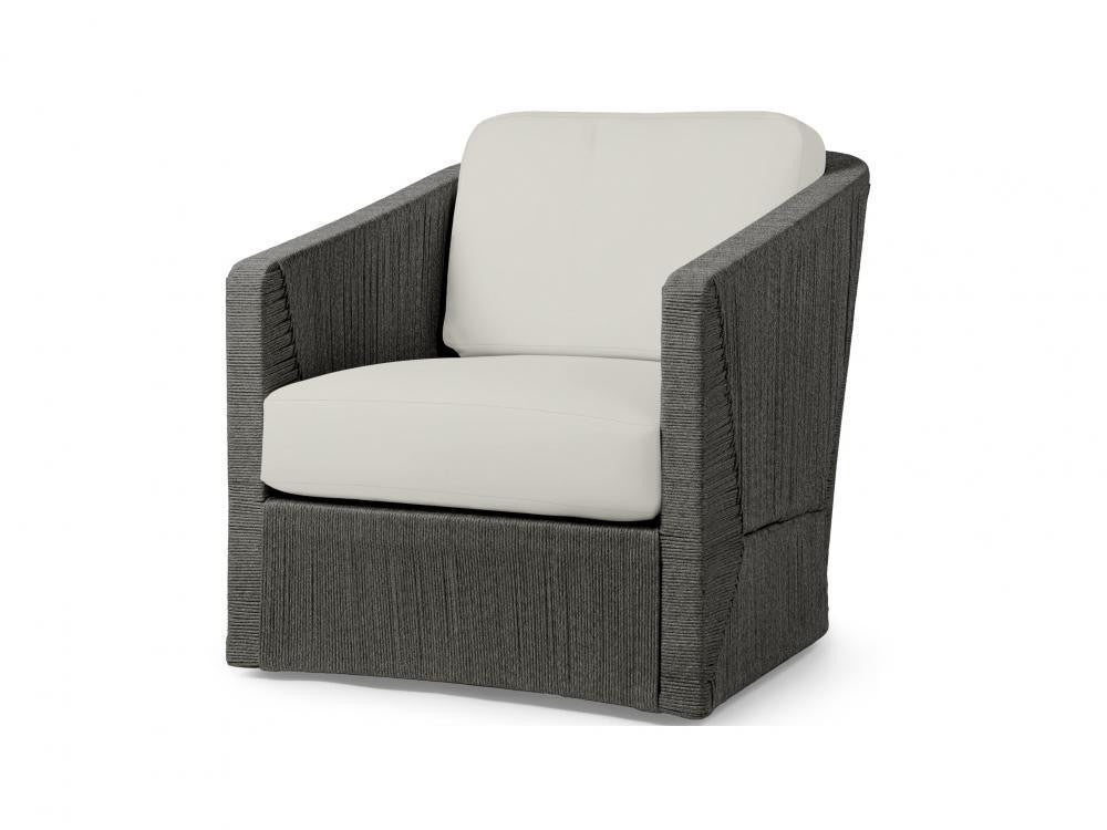Palecek Carmine Outdoor Swivel Coal Lounge Chair, Grade  Coal