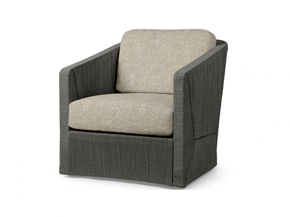 Palecek Carmine Outdoor Swivel Coal Lounge Chair, Grade  Coal