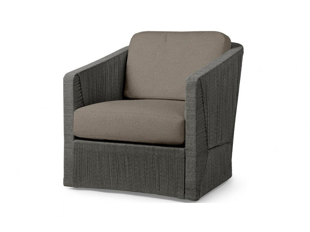 Palecek Carmine Outdoor Swivel Coal Lounge Chair, Grade  Coal