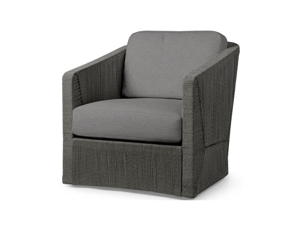 Palecek Carmine Outdoor Swivel Coal Lounge Chair, Grade  Coal