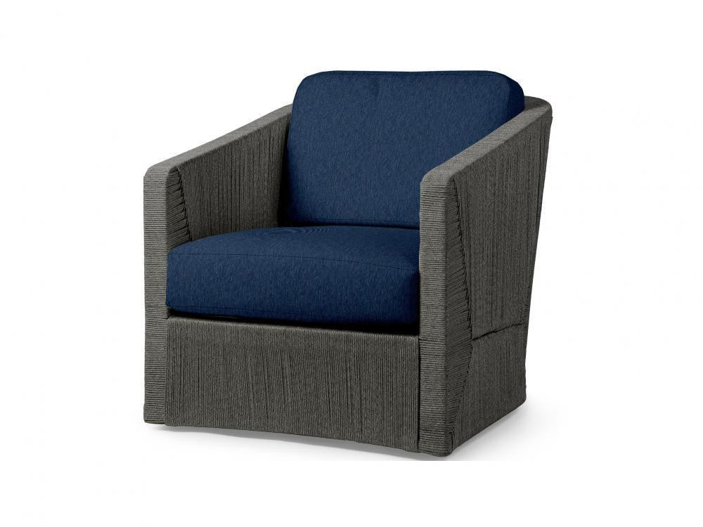 Palecek Carmine Outdoor Swivel Coal Lounge Chair, Grade  Coal