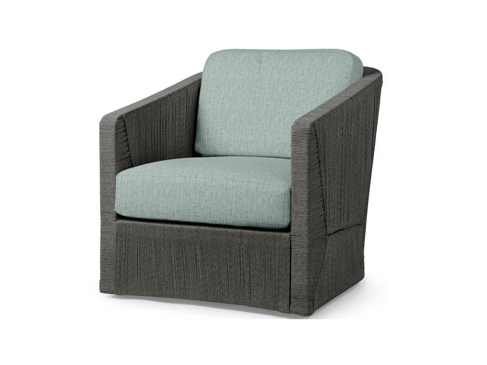 Palecek Carmine Outdoor Swivel Coal Lounge Chair, Grade  Coal