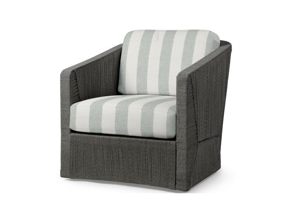 Palecek Carmine Outdoor Swivel Coal Lounge Chair, Grade  Coal