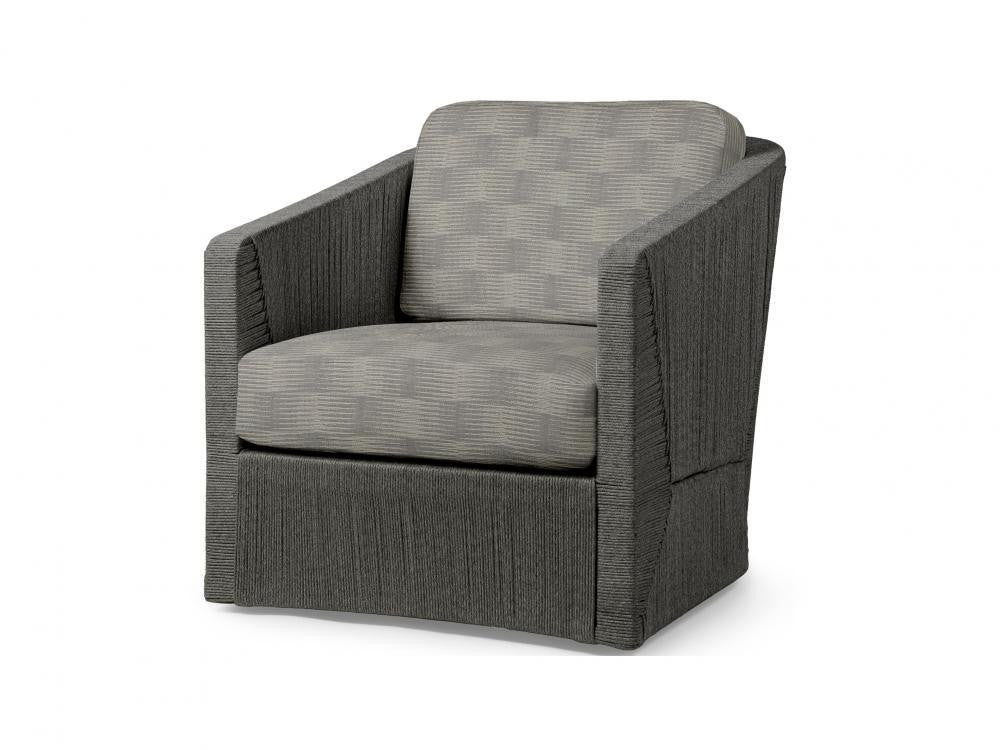 Palecek Carmine Outdoor Swivel Coal Lounge Chair, Grade  Coal
