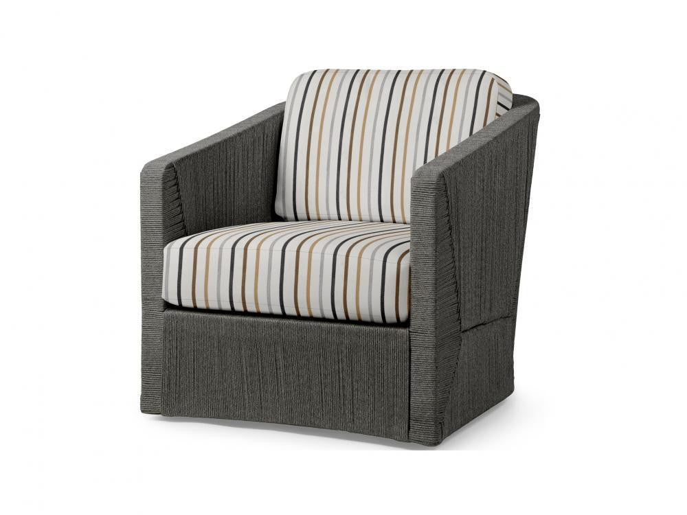 Palecek Carmine Outdoor Swivel Coal Lounge Chair, Grade  Coal
