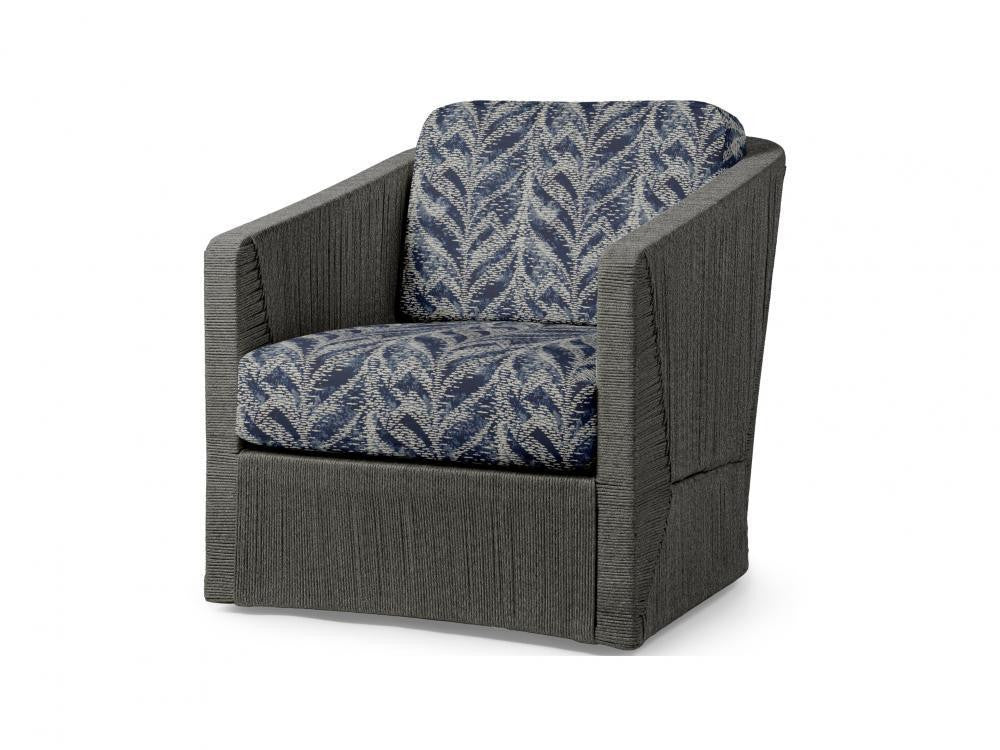 Palecek Carmine Outdoor Swivel Coal Lounge Chair, Grade  Coal