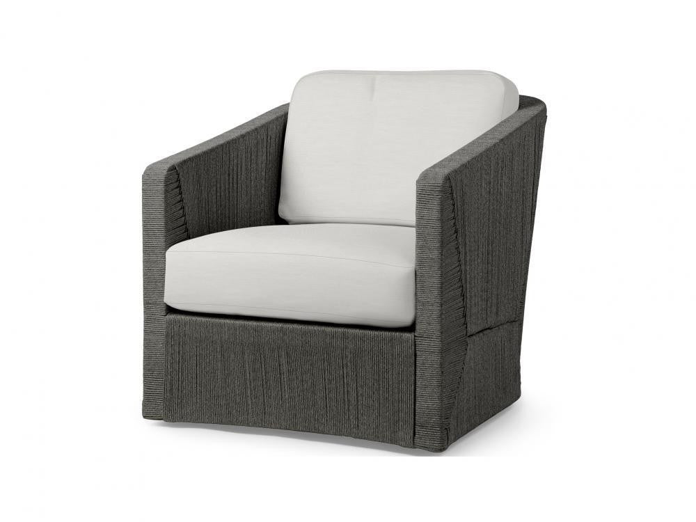 Palecek Carmine Outdoor Swivel Coal Lounge Chair, Grade  Coal