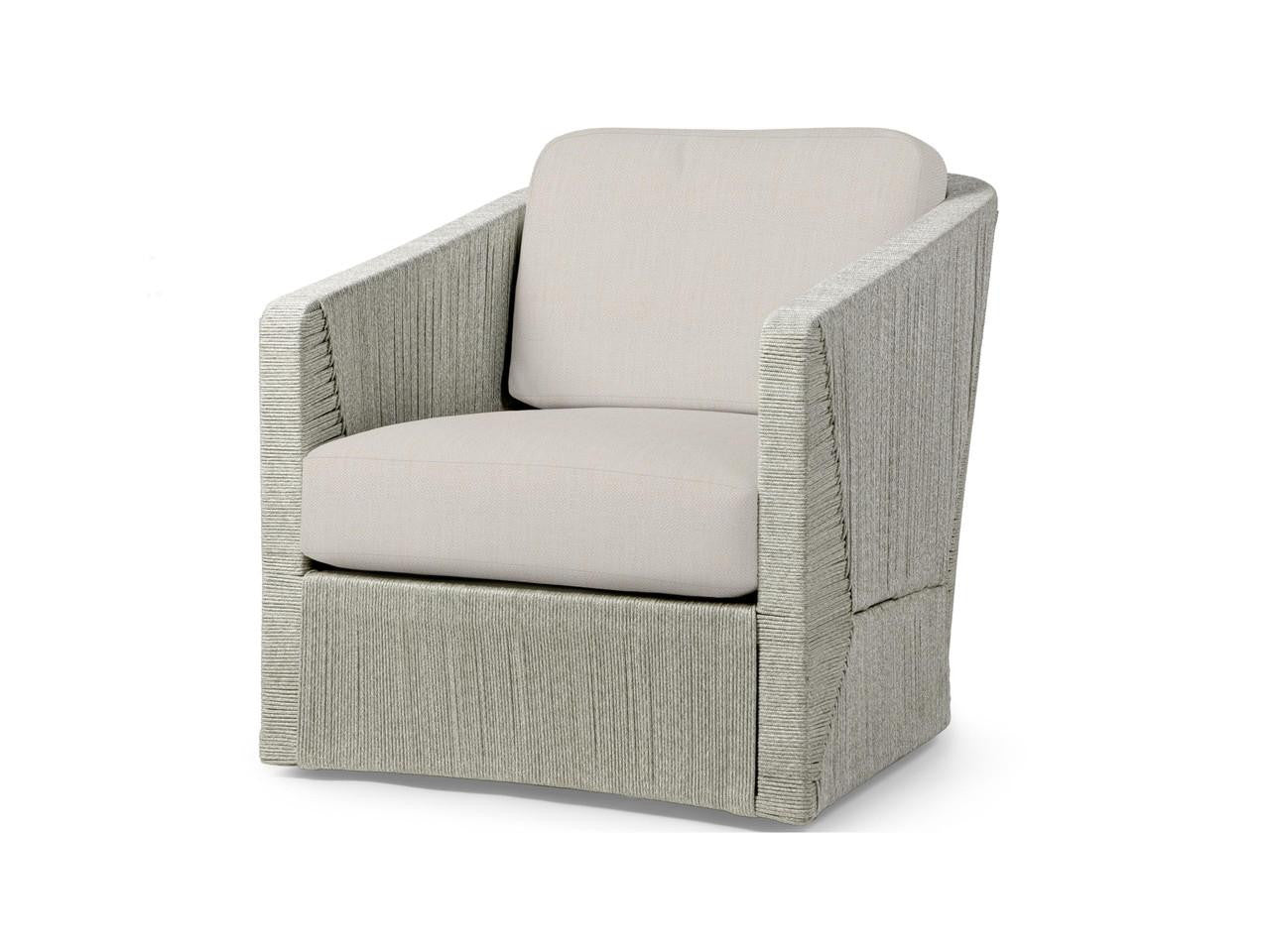 Palecek Carmine Outdoor Swivel Light Fog Lounge Chair, G Light Fog