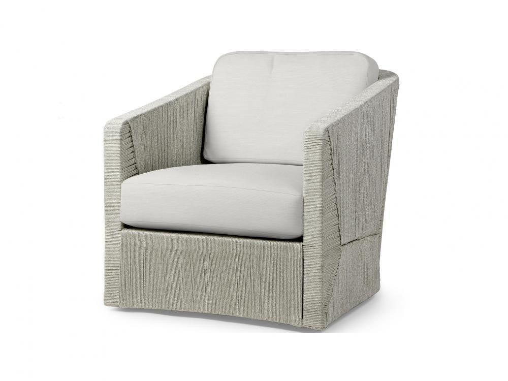 Palecek Carmine Outdoor Swivel Light Fog Lounge Chair, G Light Fog
