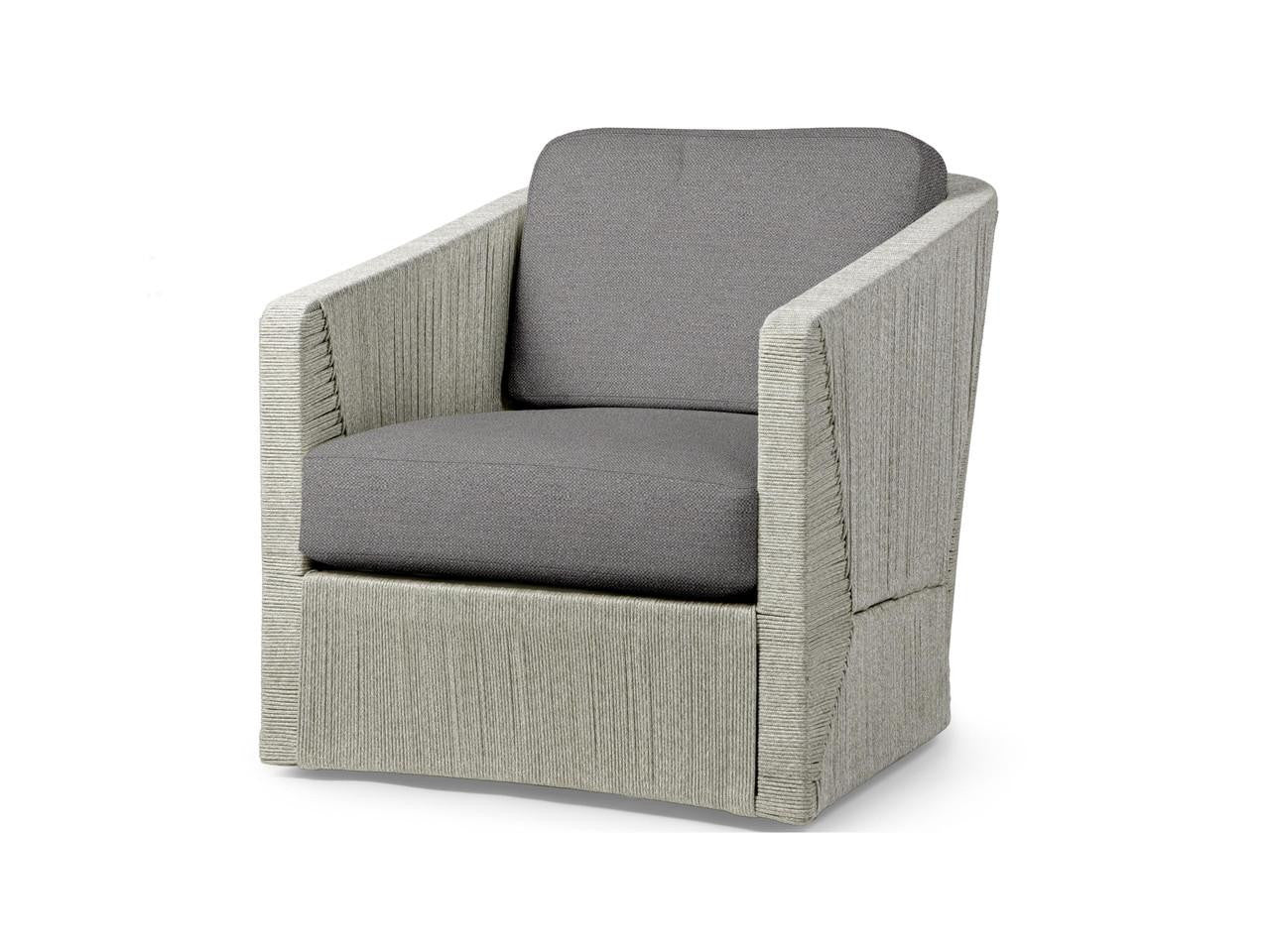 Palecek Carmine Outdoor Swivel Light Fog Lounge Chair, G Light Fog