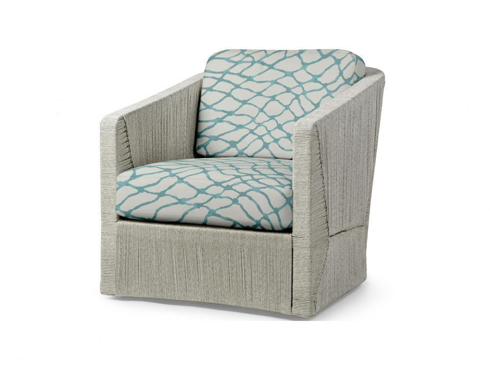 Palecek Carmine Outdoor Swivel Light Fog Lounge Chair, G Light Fog