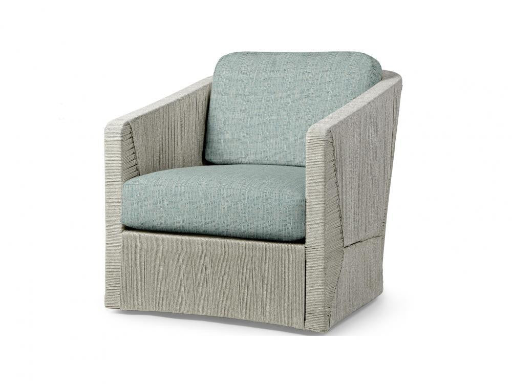 Palecek Carmine Outdoor Swivel Light Fog Lounge Chair, G Light Fog