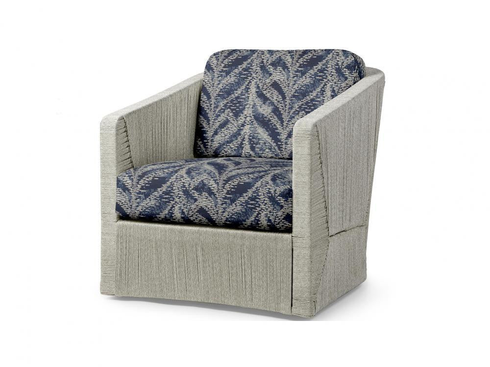Palecek Carmine Outdoor Swivel Light Fog Lounge Chair, G Light Fog