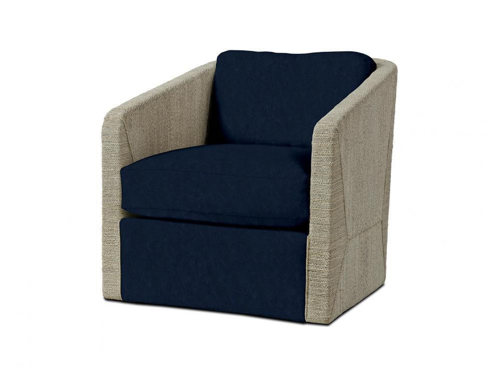 Palecek Carmine Swivel Fog White Lounge Chair, Grade M L Fog White