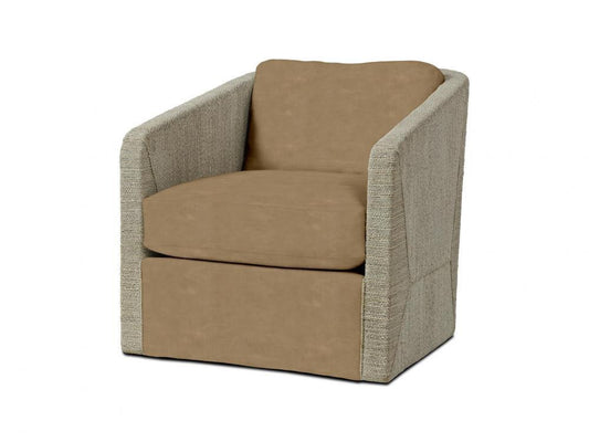 Palecek Carmine Swivel Fog White Lounge Chair, Grade M L Fog White