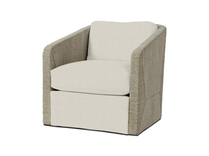 Carmine Swivel Lounge Chair - Fog White, Deluxe Cushion