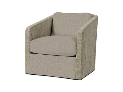 Carmine Swivel Lounge Chair - Fog White, Deluxe Cushion