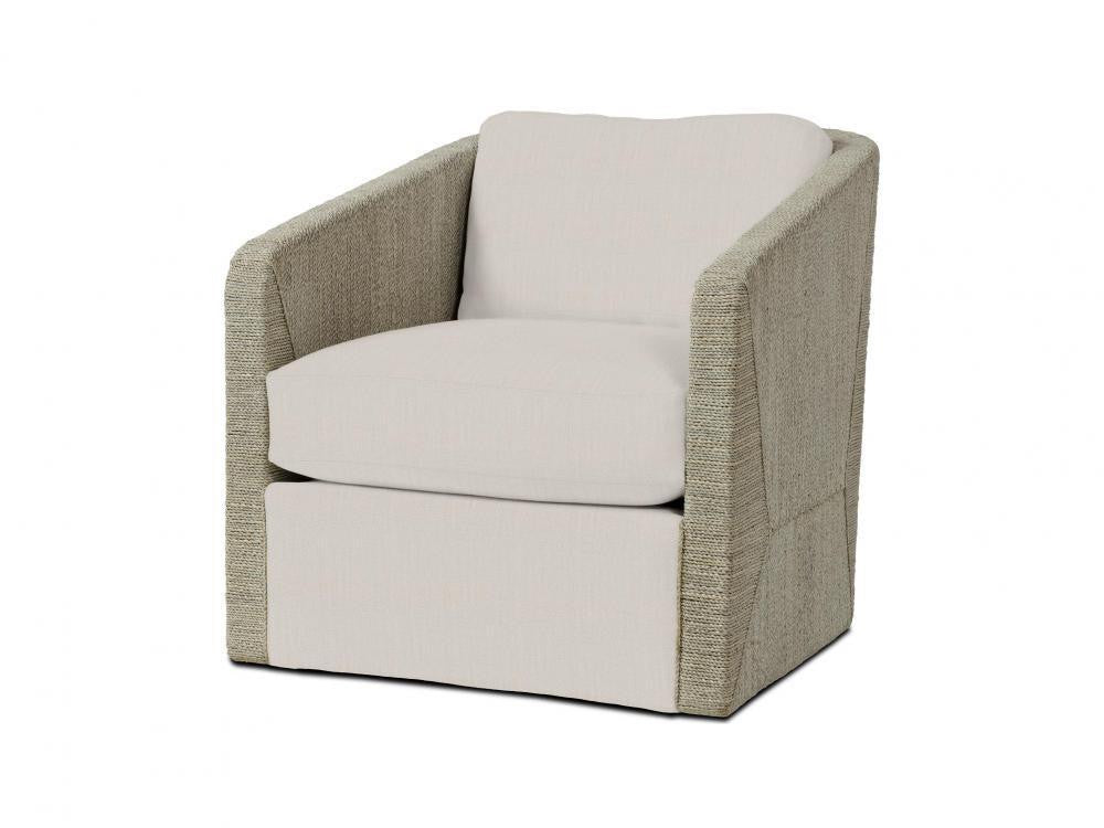 Palecek Carmine Swivel Fog White Lounge Chair, C Fabric Fog White