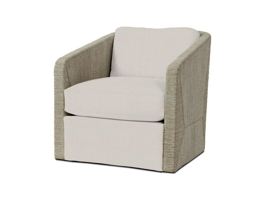 Palecek Carmine Swivel Fog White Lounge Chair, C Fabric Fog White