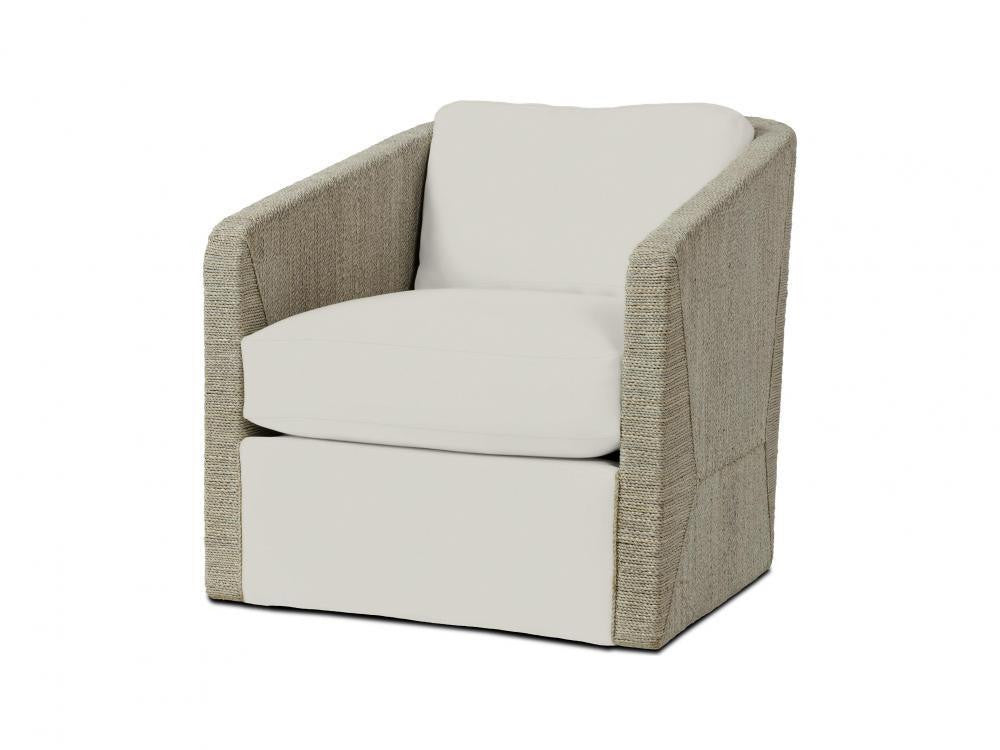 Palecek Carmine Swivel Lounge Chair, Fog White Fog White