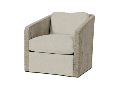 Carmine Swivel Lounge Chair - Fog White, Deluxe Cushion
