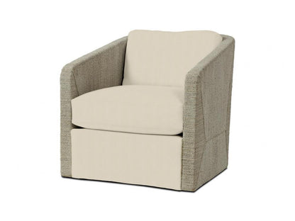 Carmine Swivel Lounge Chair - Fog White, Deluxe Cushion