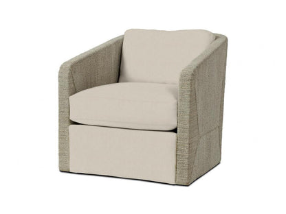 Carmine Swivel Lounge Chair - Fog White, Deluxe Cushion