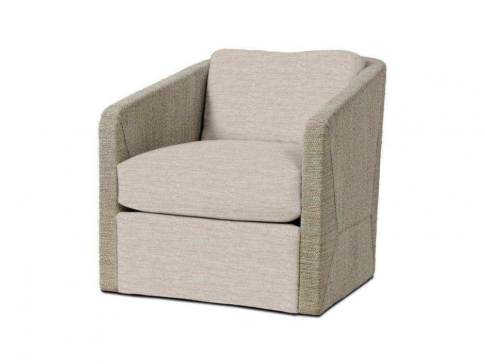 Palecek Carmine Swivel Fog White Lounge Chair, D Fabric Fog White