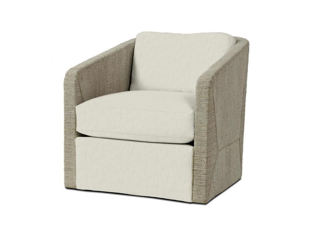 Palecek Carmine Swivel Lounge Chair, Fog White Fog White