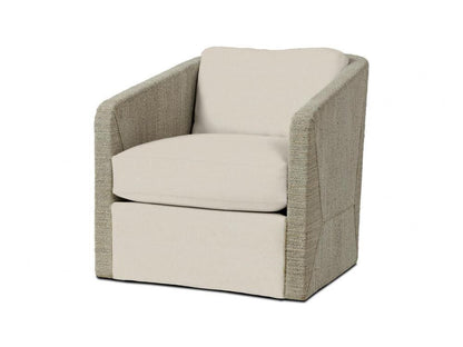 Carmine Swivel Lounge Chair - Fog White, Deluxe Cushion