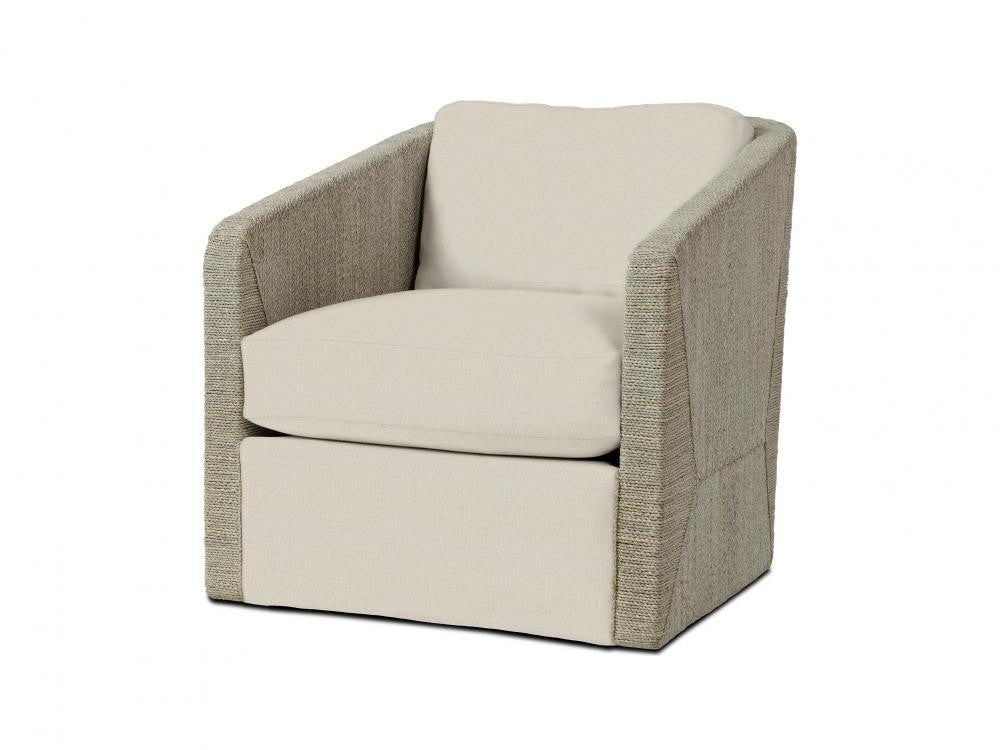 Palecek Carmine Swivel Lounge Chair, Fog White Fog White