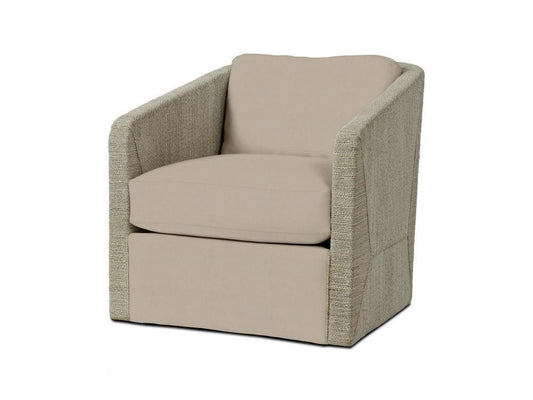 Palecek Carmine Swivel Fog White Lounge Chair, D Fabric Fog White