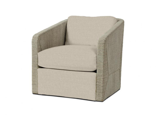 Palecek Carmine Swivel Fog White Lounge Chair, D Fabric Fog White