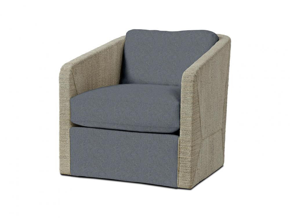 Palecek Carmine Swivel Lounge Chair, Fog White Fog White