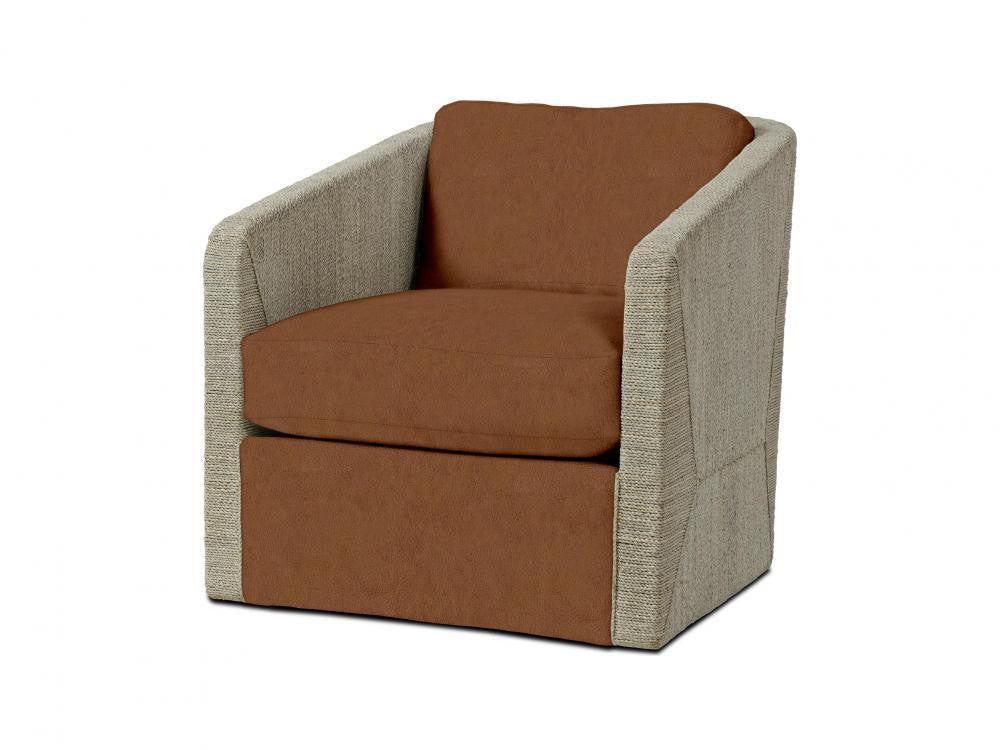 Palecek Carmine Swivel Fog White Lounge Chair, Grade L L Fog White