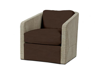 Carmine Swivel Lounge Chair - Fog White, Deluxe Cushion