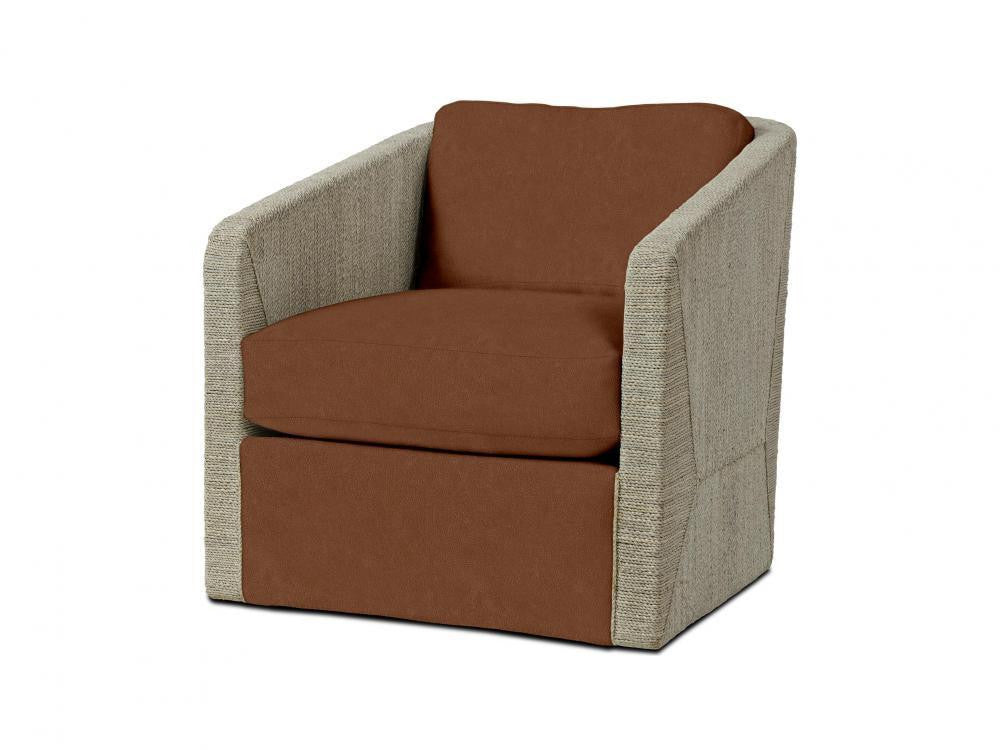 Palecek Carmine Swivel Fog White Lounge Chair, Grade M L Fog White
