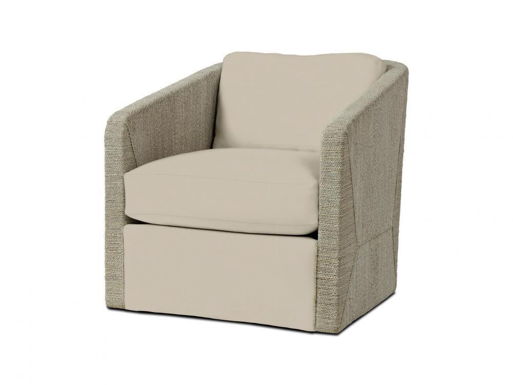 Palecek Carmine Swivel Fog White Lounge Chair, Grade M L Fog White