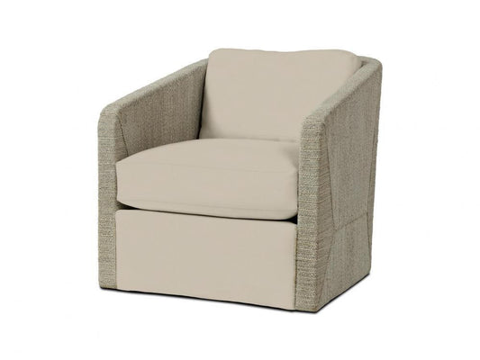 Palecek Carmine Swivel Fog White Lounge Chair, Grade M L Fog White