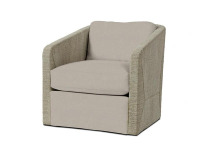Carmine Swivel Lounge Chair - Fog White, Deluxe Cushion