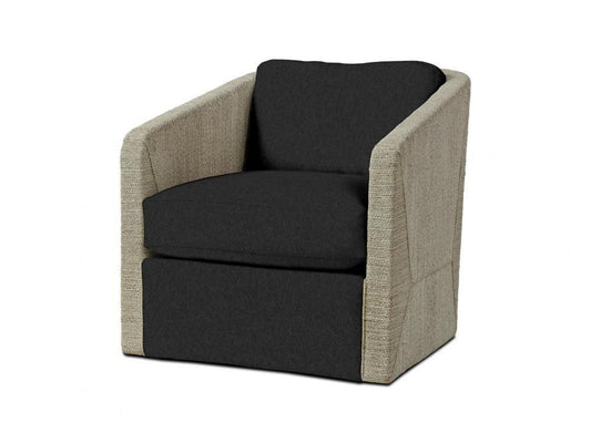 Palecek Carmine Swivel Fog White Lounge Chair, Grade L L Fog White