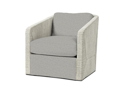 Carmine Swivel Lounge Chair - Fog White, Deluxe Cushion