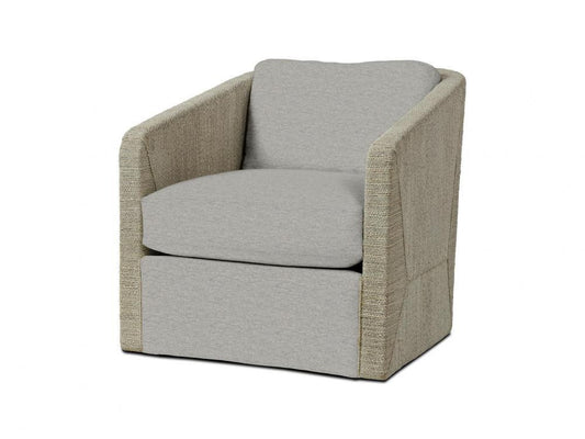 Palecek Carmine Swivel Lounge Chair, Fog White Fog White