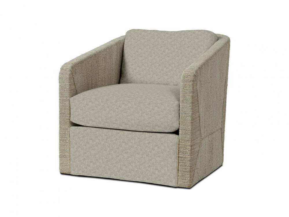 Palecek Carmine Swivel Fog White Lounge Chair, C Fabric Fog White